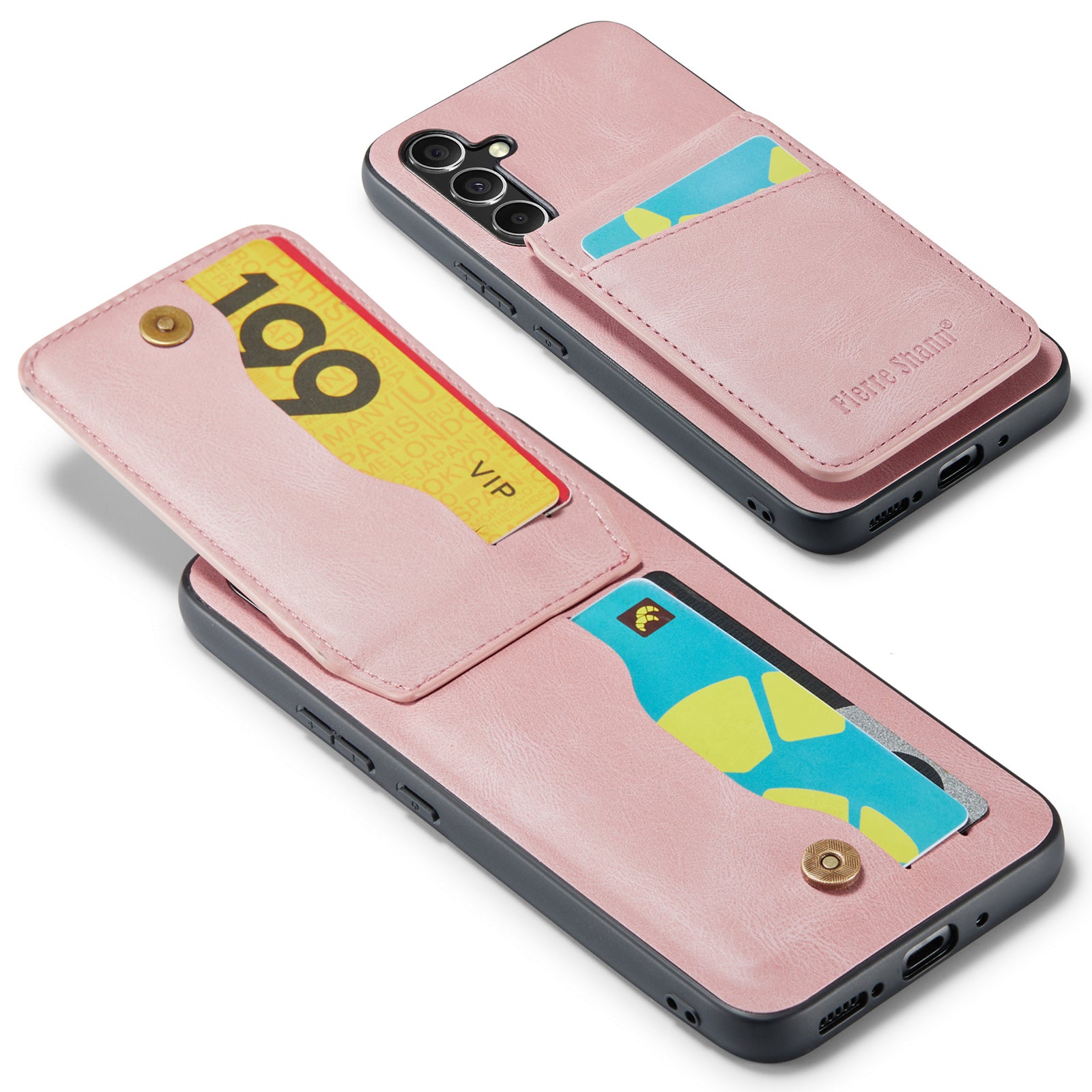 FIERRE SHANN For Samsung Galaxy A34 5G PU Leather TPU Shell RFID Blocking Card Holder Kickstand Phone Case FIERRE SHANN For Samsung Galaxy A34 5G PU Leather TPU Shell RFID Blocking Card Holder Kickstand Phone Case